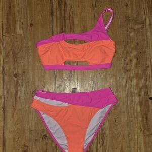 Pink and Orange Bikini Set